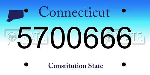 5700666 Connecticut License Plate