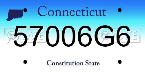 57006G6 Connecticut License Plate
