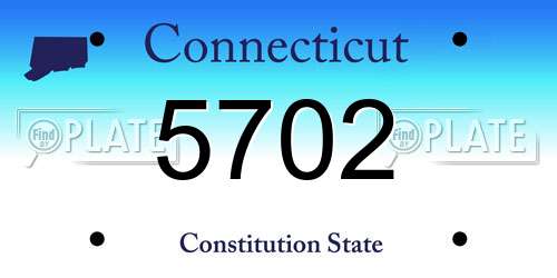 5702 Connecticut License Plate
