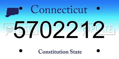 5702212 Connecticut License Plate