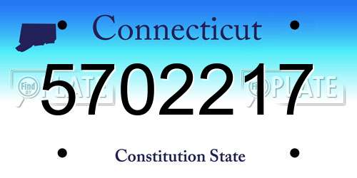 5702217 Connecticut License Plate
