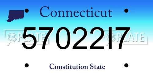 57022I7 Connecticut License Plate