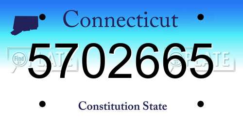 5702665 Connecticut License Plate