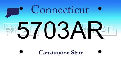 5703AR Connecticut License Plate