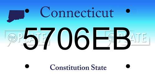 5706EB Connecticut License Plate