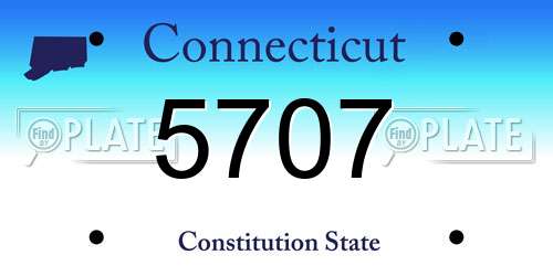5707 Connecticut License Plate