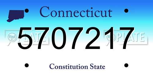 5707217 Connecticut License Plate