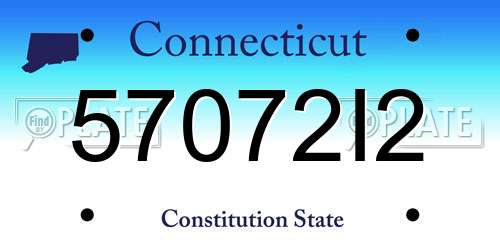 57072I2 Connecticut License Plate