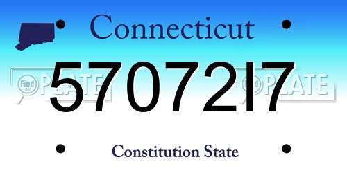 57072I7 Connecticut License Plate