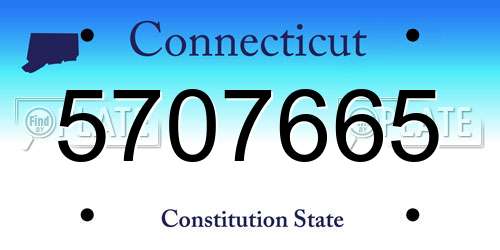 5707665 Connecticut License Plate