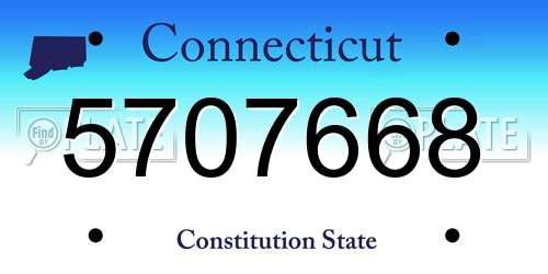 5707668 Connecticut License Plate