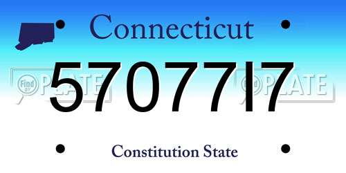 57077I7 Connecticut License Plate