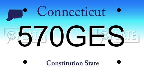 570GES Connecticut License Plate