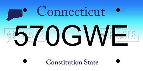 570GWE Connecticut License Plate