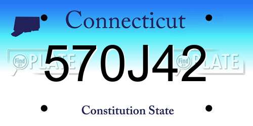 570J42 Connecticut License Plate