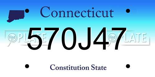 570J47 Connecticut License Plate