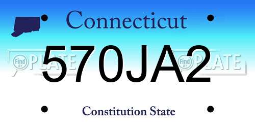 570JA2 Connecticut License Plate