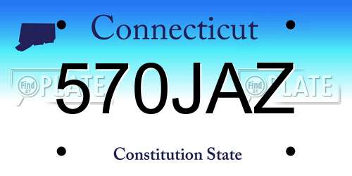 570JAZ Connecticut License Plate