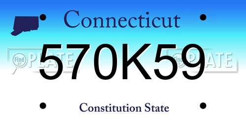 570K59 Connecticut License Plate