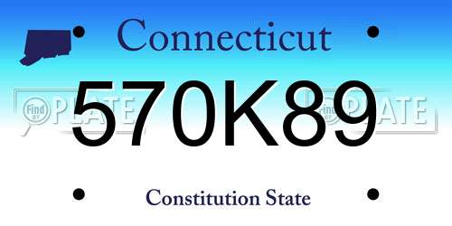 570K89 Connecticut License Plate