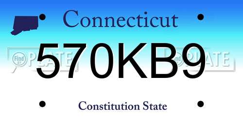 570KB9 Connecticut License Plate