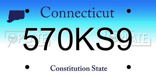 570KS9 Connecticut License Plate