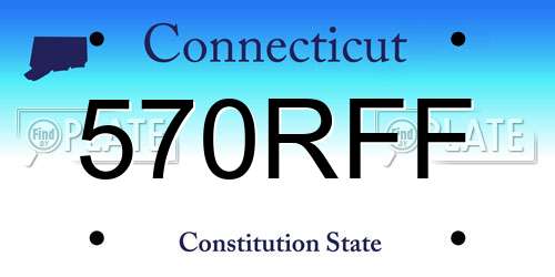 570RFF Connecticut License Plate