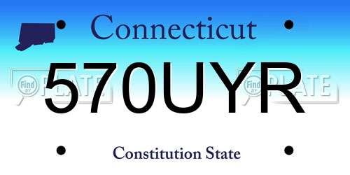 570UYR Connecticut License Plate