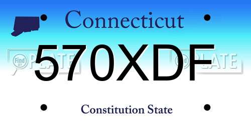570XDF Connecticut License Plate