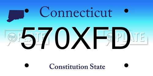 570XFD Connecticut License Plate