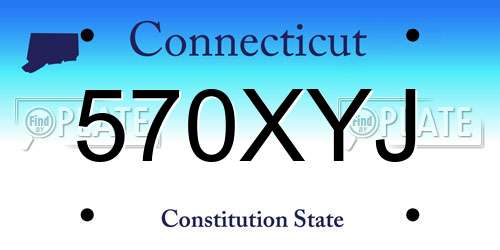 570XYJ Connecticut License Plate