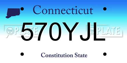 570YJL Connecticut License Plate