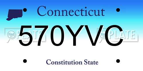 570YVC Connecticut License Plate