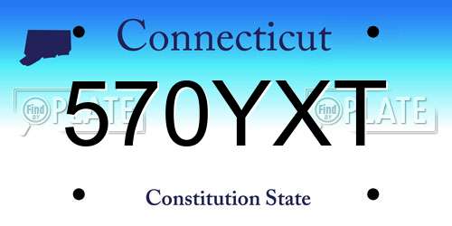 570YXT Connecticut License Plate