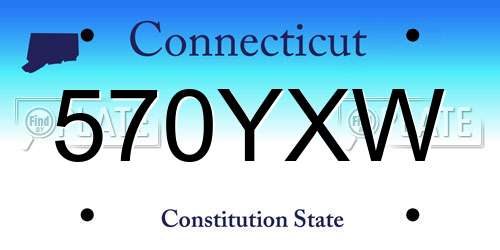 570YXW Connecticut License Plate