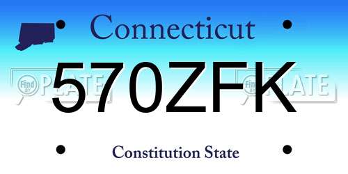 570ZFK Connecticut License Plate