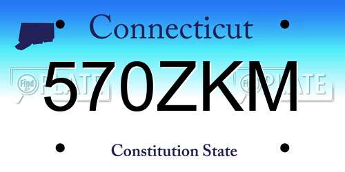 570ZKM Connecticut License Plate