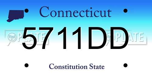5711DD Connecticut License Plate