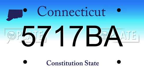 5717BA Connecticut License Plate