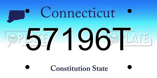 57196T Connecticut License Plate