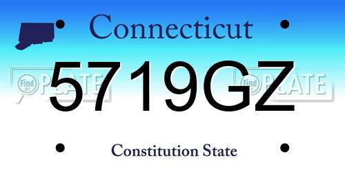 5719GZ Connecticut License Plate