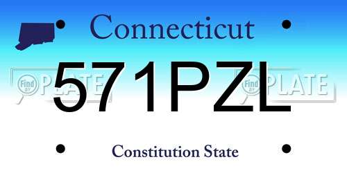 571PZL Connecticut License Plate