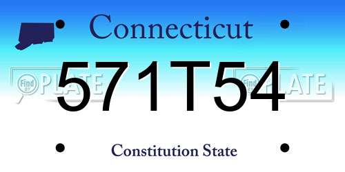 571T54 Connecticut License Plate