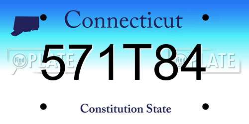 571T84 Connecticut License Plate
