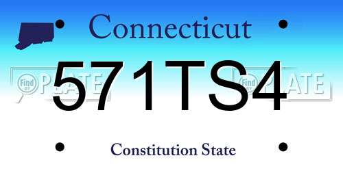 571TS4 Connecticut License Plate