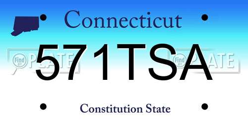 571TSA Connecticut License Plate