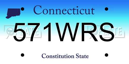571WRS Connecticut License Plate