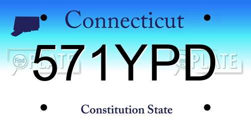 571YPD Connecticut License Plate