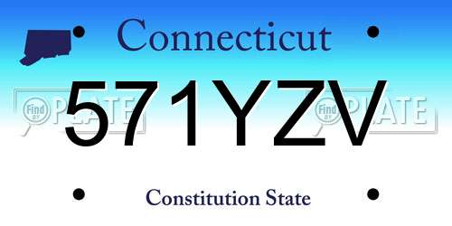571YZV Connecticut License Plate