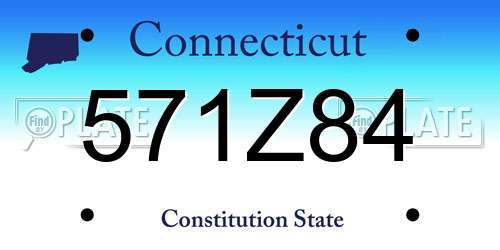 571Z84 Connecticut License Plate